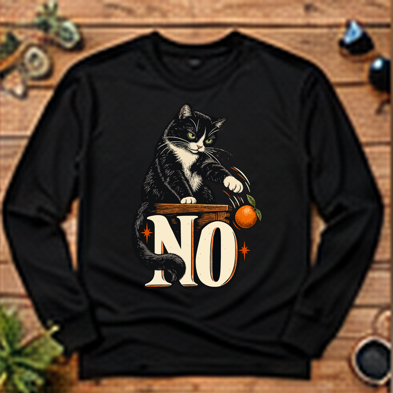 Cat Says No Long-Sleeve T-Shirt