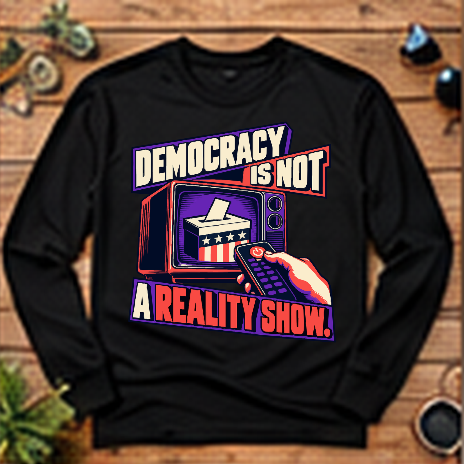 Democracy Is Not a Reality Show Long-Sleeve T-Shirt