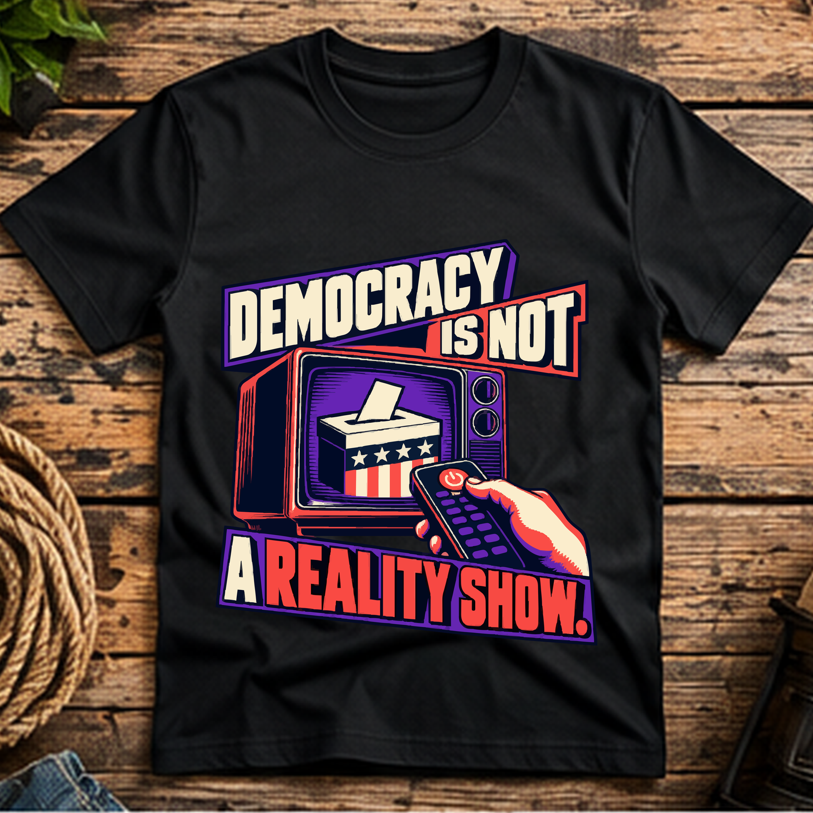 Democracy Is Not a Reality Show Short-Sleeve T-Shirt