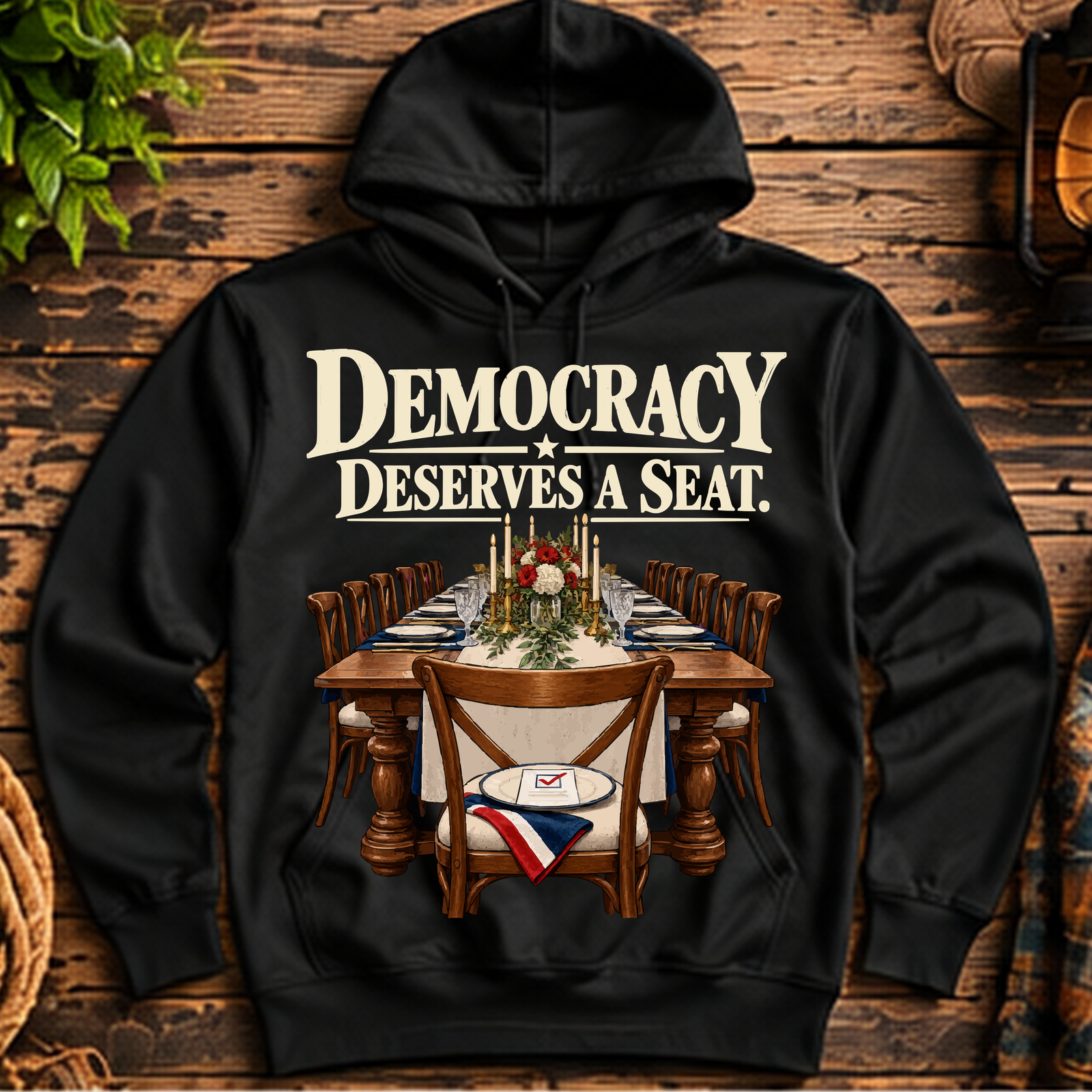 Democracy Deserves a Seat Pullover Hoodie