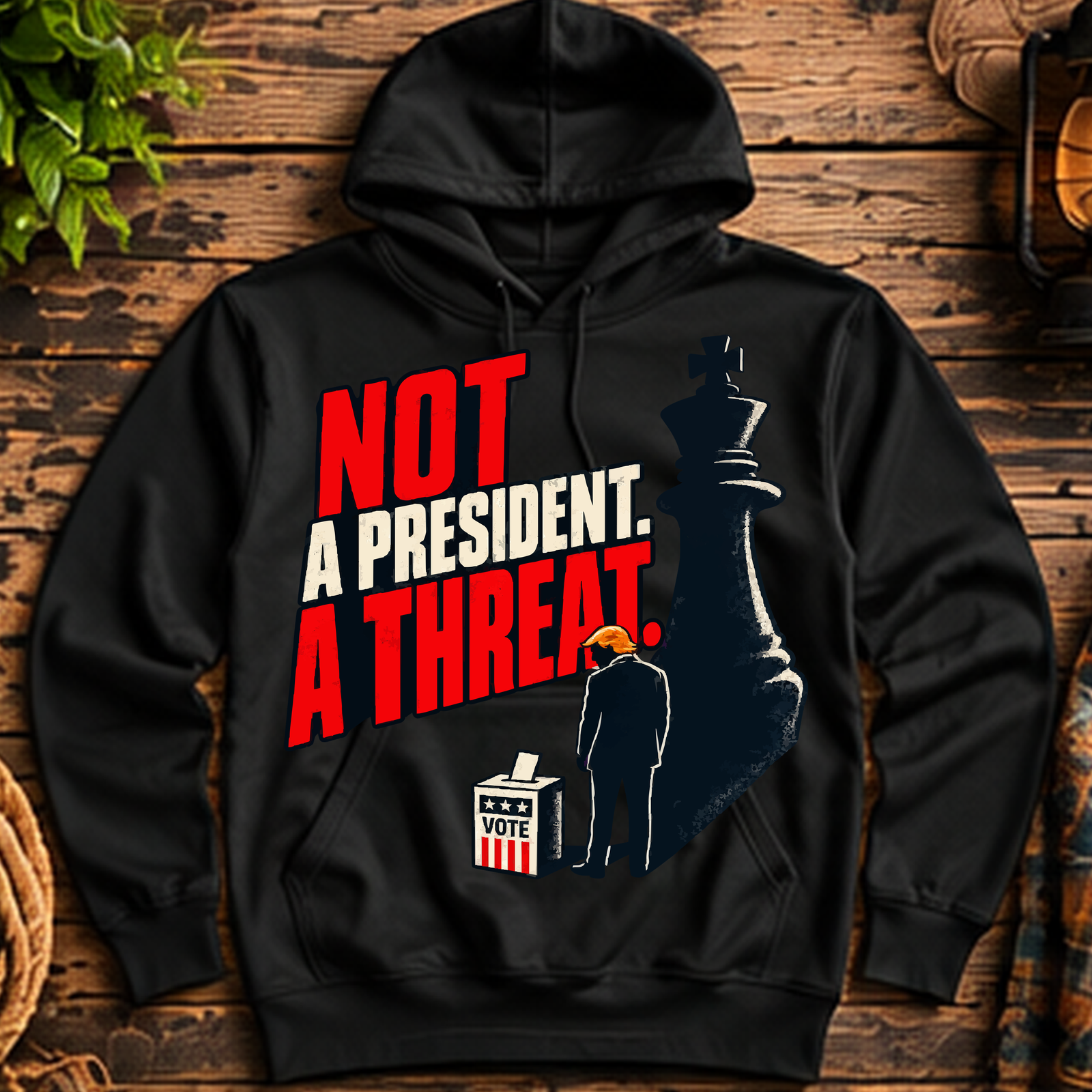Not a President. A Threat. Pullover Hoodie