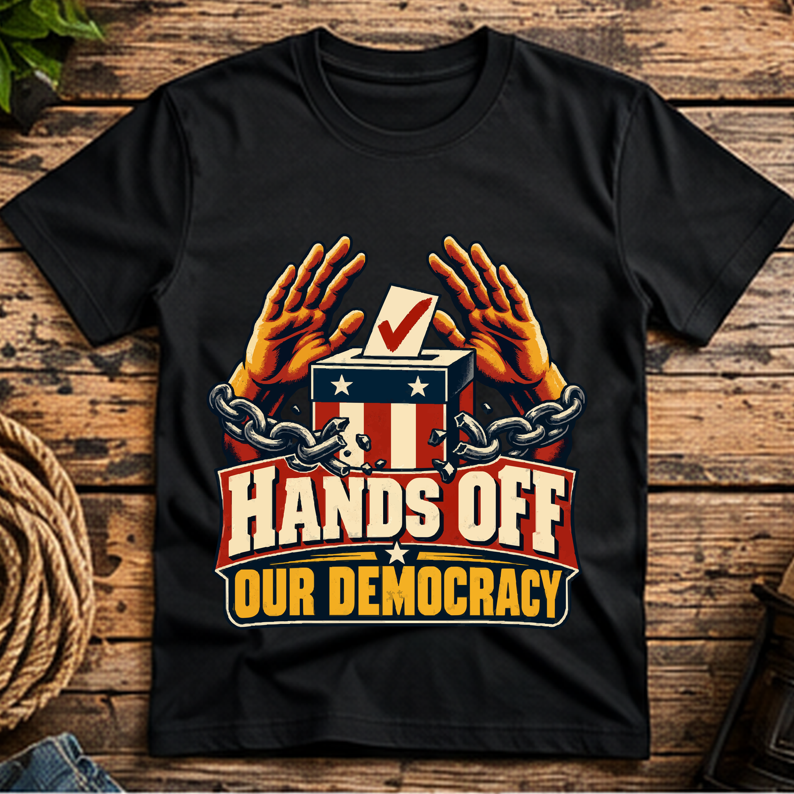 Hands Off Democracy Short-Sleeve T-Shirt