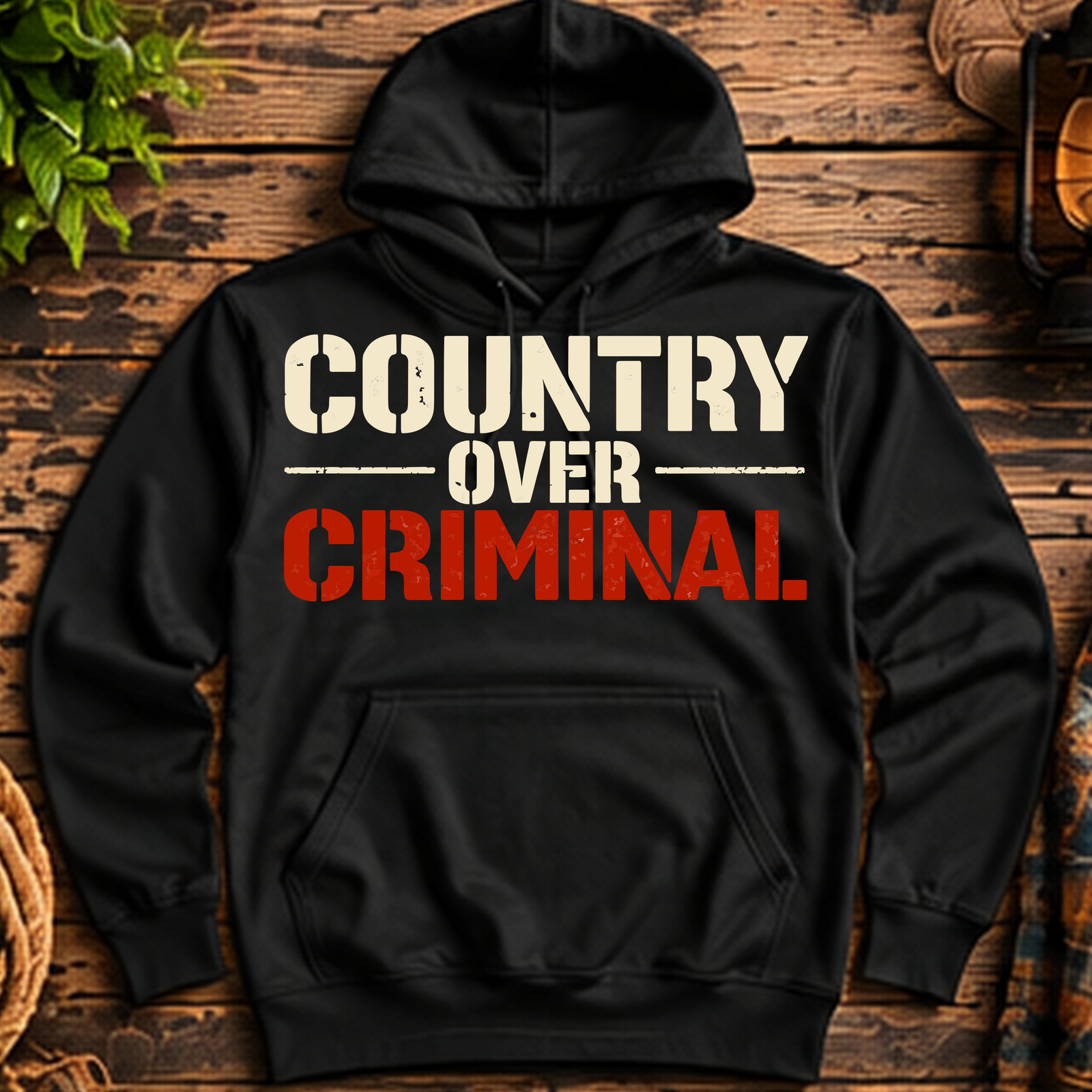 Country Over Criminal Pullover Hoodie