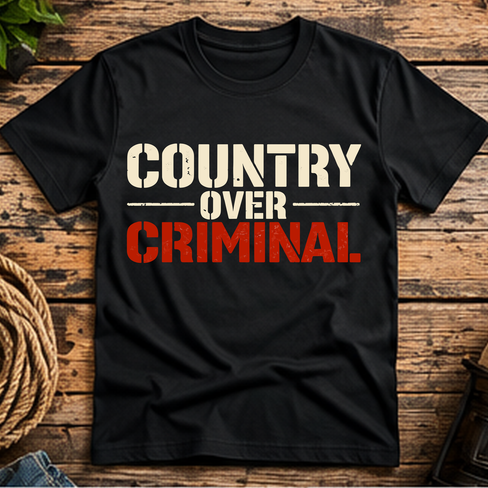 Country Over Criminal Short-Sleeve T-Shirt