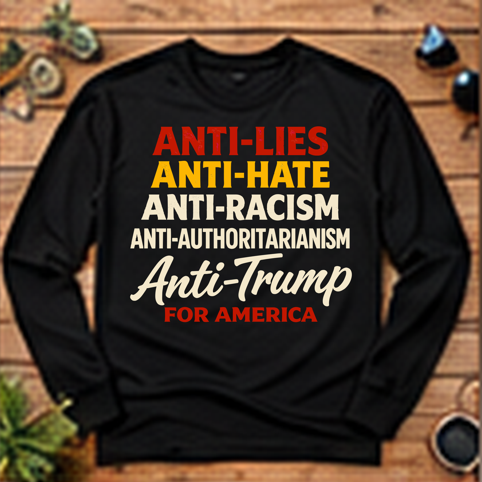 Anti Trump for America Long-Sleeve T-Shirt